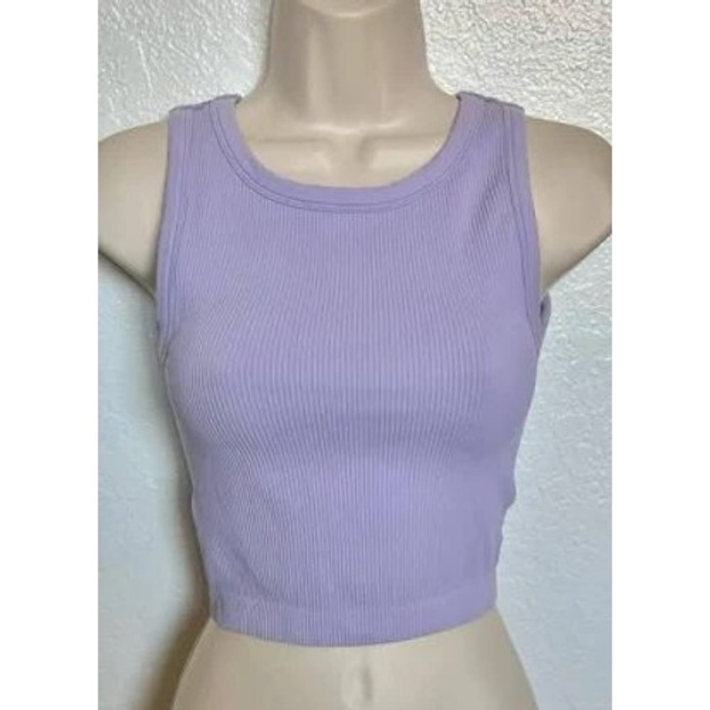 aritzia tank sunday best lavender crop cotton bodycon scoopneck cooling tank sm